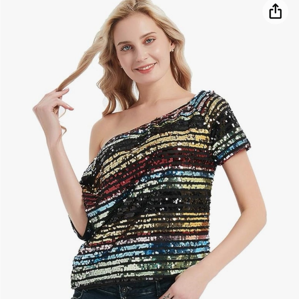 Sequin off shoulder top